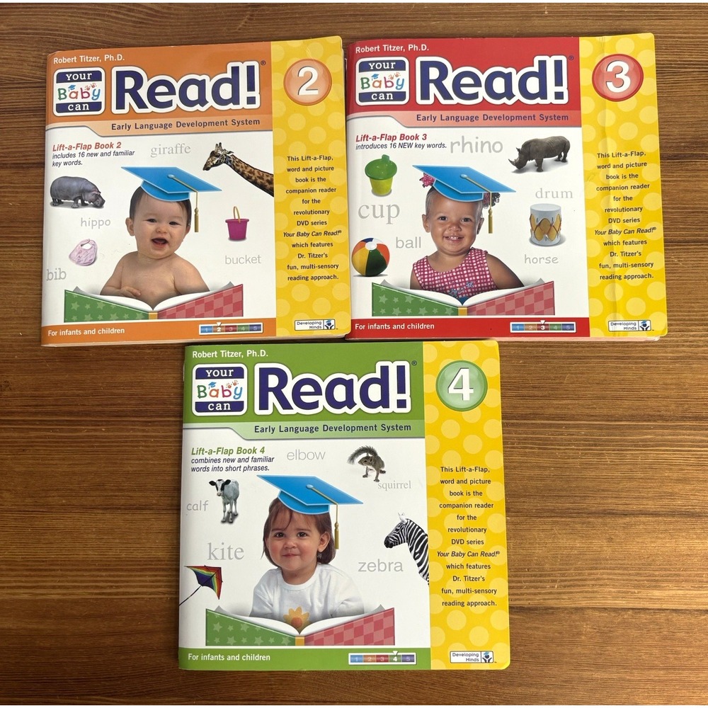 Your Baby Can Read Lift-a-Flip Books Levels 2-4 Early Language Set 2007